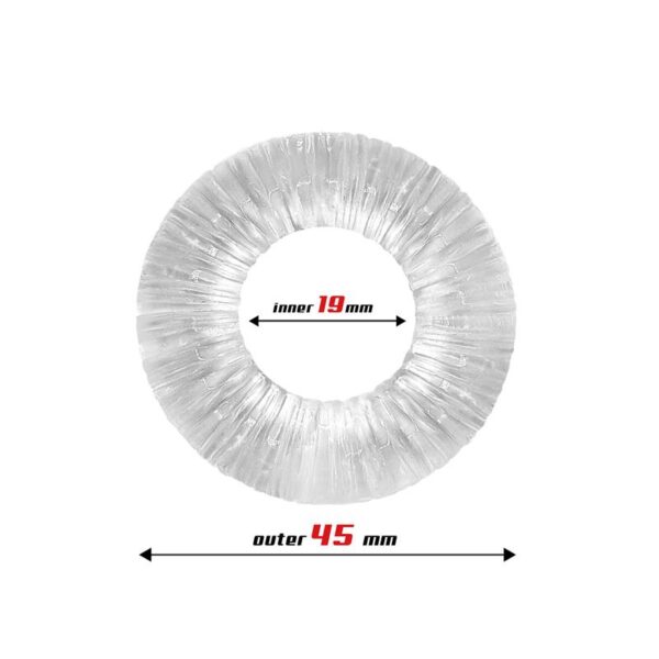 Cock Ring Super Flexible Striped 1.9 cm Clear - Image 2