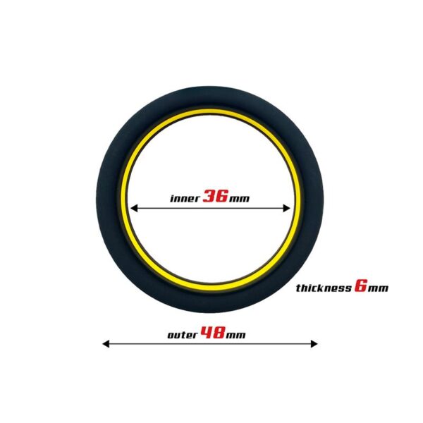 Penis Ring 100% Solid Silicone 3.6 cm Yellow and Black - Image 2