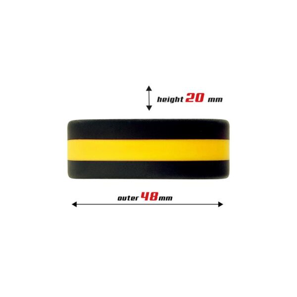 Penis Ring 100% Solid Silicone 3.6 cm Yellow and Black - Image 3