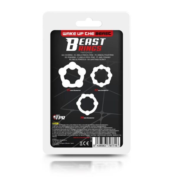 Set of 3 Cock Ring Beaded Flexible Black - Image 3