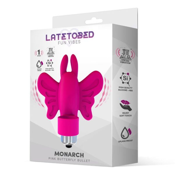 Monarch Butterfly Vibrating Bullet Silicone Pink - Image 2