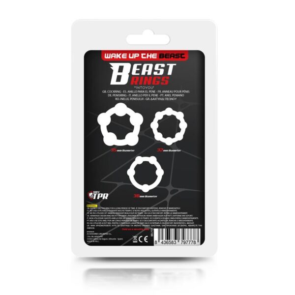 Set of 3 Penis Ring Beaded Flexibles Clear - Image 3