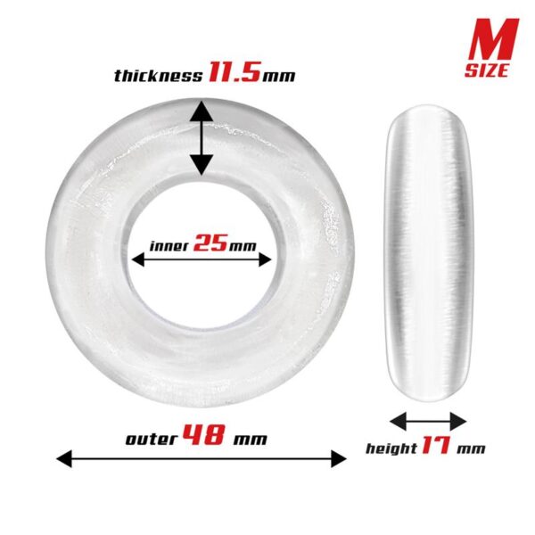 Set of 3 Cock Rings Flexible Clear - Image 3