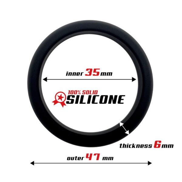 Cock Ring Solid Silicone 3.5 cm Black - Image 2