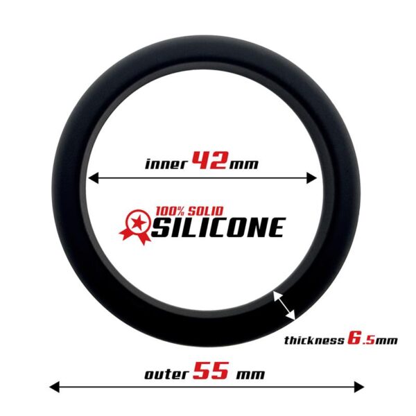 Cock Ring Solid Silicone 4.2 cm Black - Image 2