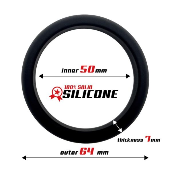 Cock Ring Solid Silicone 5 cm Black - Image 2