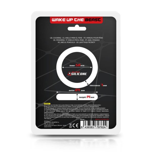 Cock Ring Solid Silicone 5 cm Black - Image 4