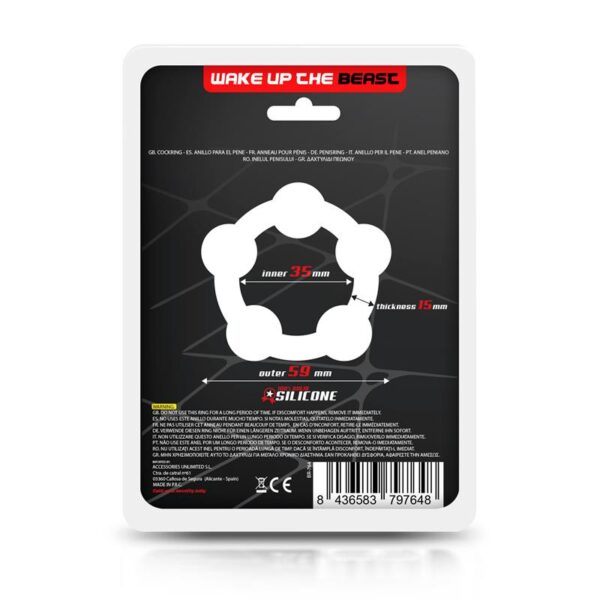 Bead Solid Cock Ring Silicone 3.5 cm Black - Image 3