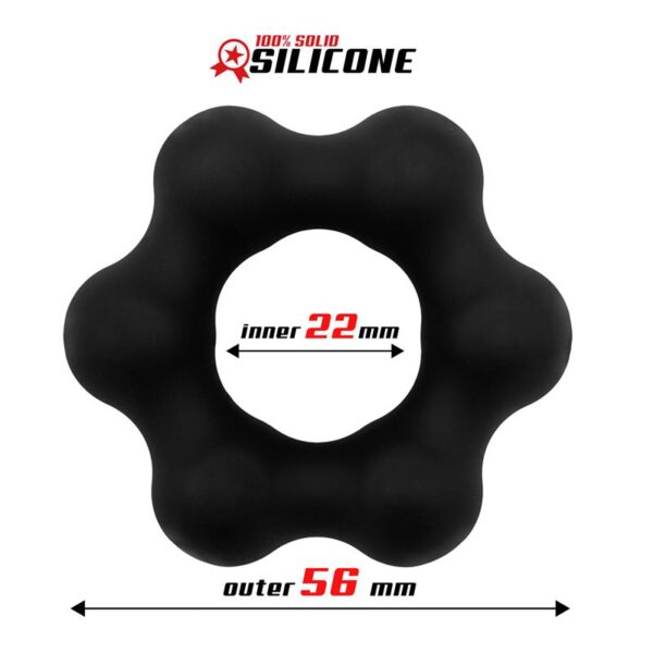 Cock Ring Liquid Silicone 2.2 cm Black - Image 2