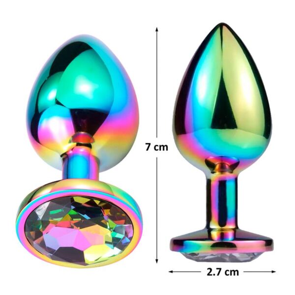 Space Journey Multicolor Butt Plug with Jewel Size S - Image 3
