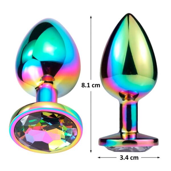 Space Journey Multicolor Butt Plug with Jewel Size M - Image 3