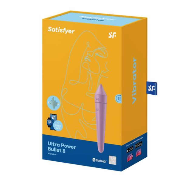 Ultra Power Bullet 8 Vibrating Bullet with APP Lilac - Image 7