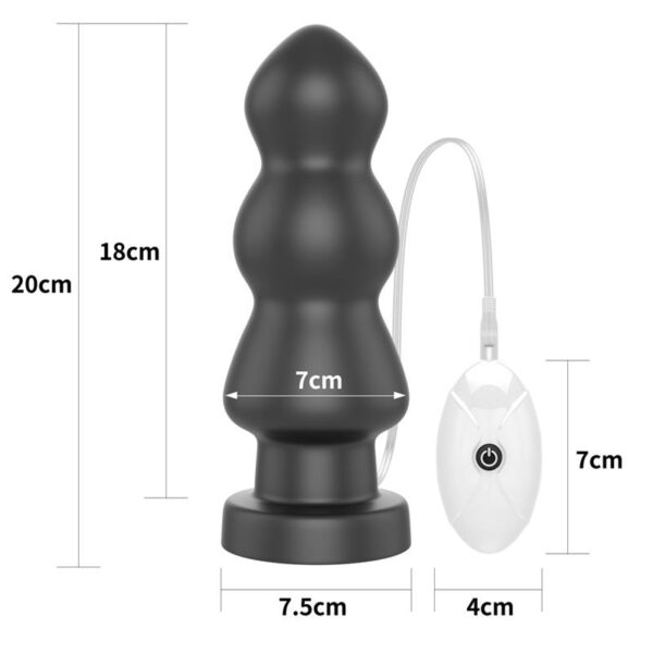 Vibrating Butt Plug King Sized 7.8 Black - Image 9