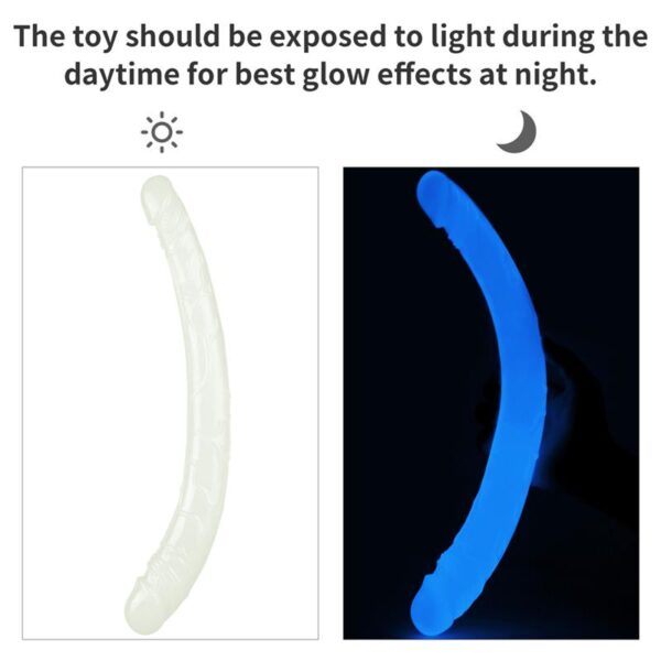 Double Dildo Lumino 14.5 Blue Light - Image 8