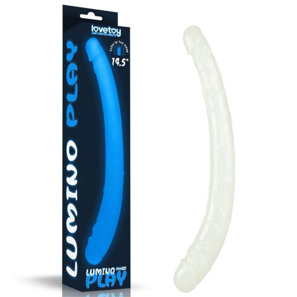 Double Dildo Lumino 14.5 Blue Light - Image 9
