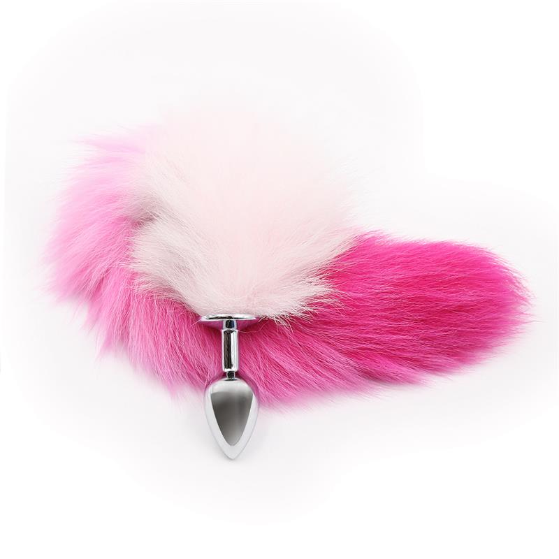 Butt Plug with Pink and White Tail Size S - Image 2