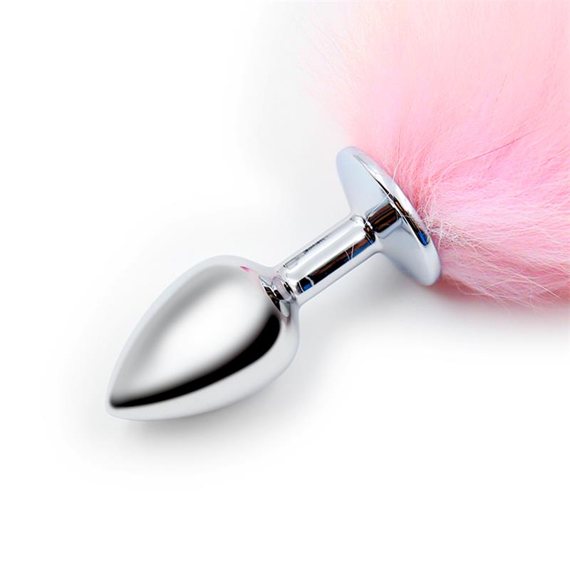 Butt Plug with Pink and White Tail Size S - Image 3