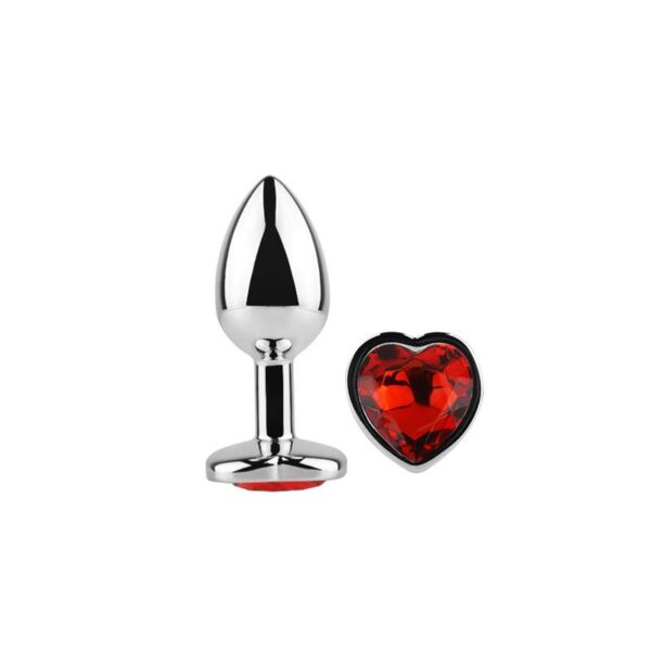 Heart Shaped Butt Plug Red Scarlet Size S - Image 3