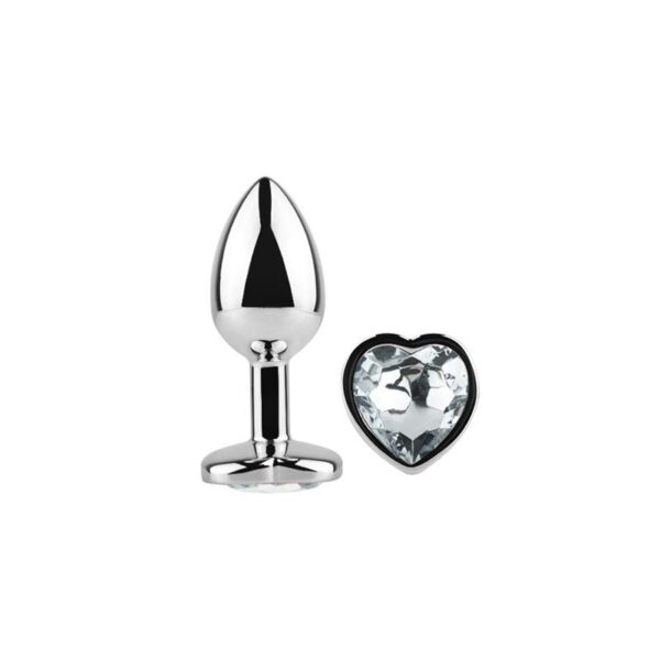 Heart Shaped Butt Plug White Size S - Image 3