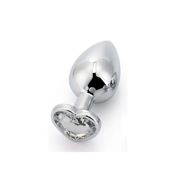 Heart Shaped Butt Plug White Size M - Image 4