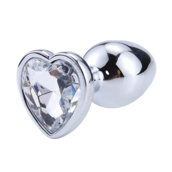 Heart Shaped Butt Plug White Size M - Image 5