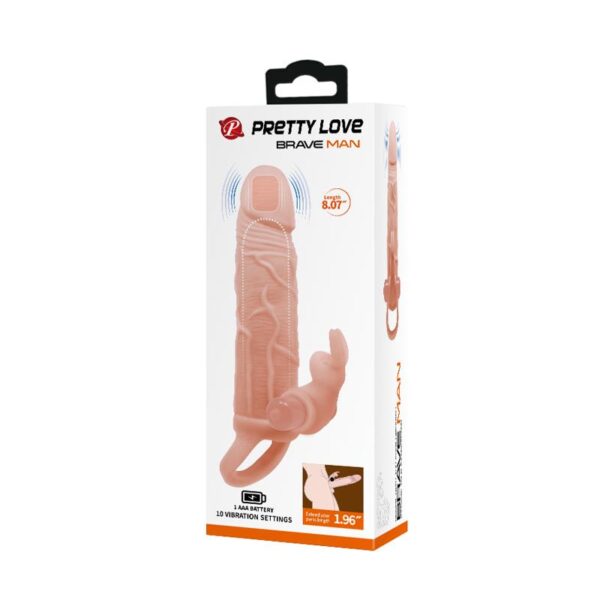 Brave Man Penis Sleeve with Vibration  + 5cm - Image 8