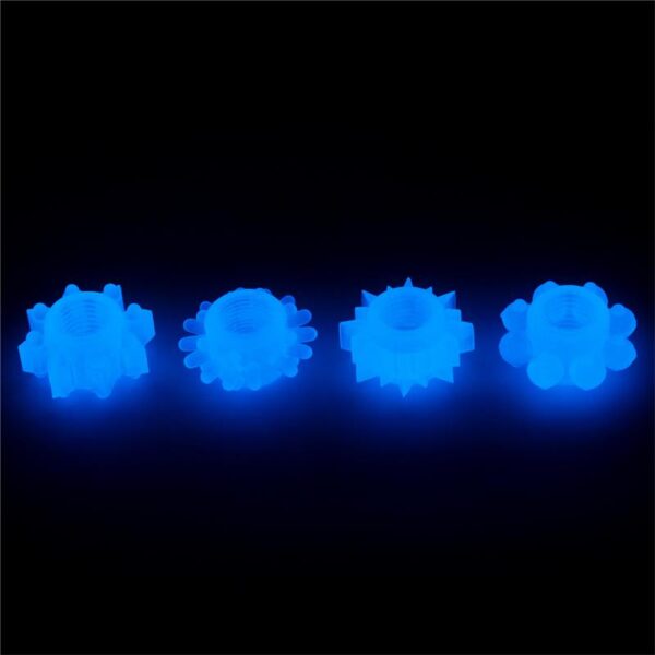 Lumino Play Set 4 Penis Ring Blue Light - Image 2