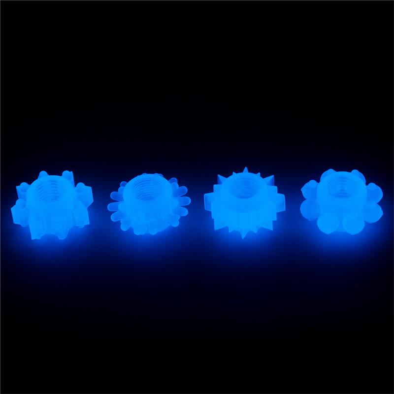 Lumino Play Set 4 Penis Ring Blue Light - Image 2