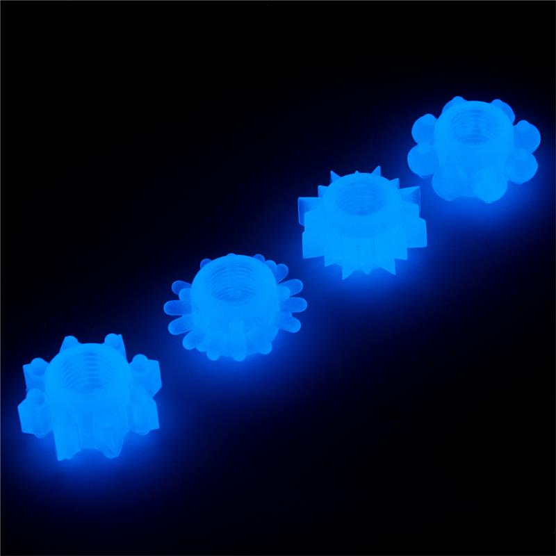 Lumino Play Set 4 Penis Ring Blue Light - Image 3