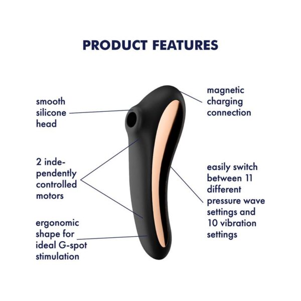 Dual Kiss Clitoris Sucker and Vibe 2 in 1 Black - Image 5