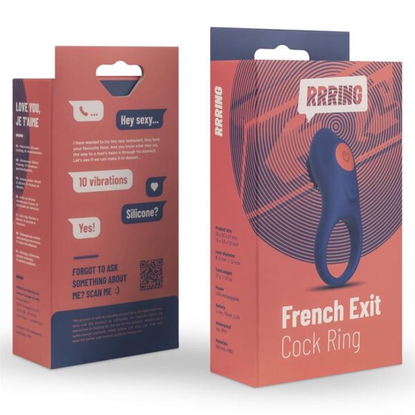 Rring French Exit Penis Ring with Vibration USB Silicone - Image 9