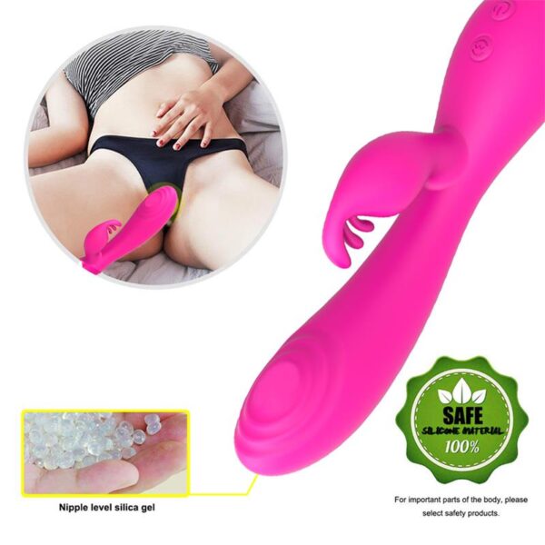 Magic Stick Rabbit Vibe with Pulsation Fuchsia - Image 10