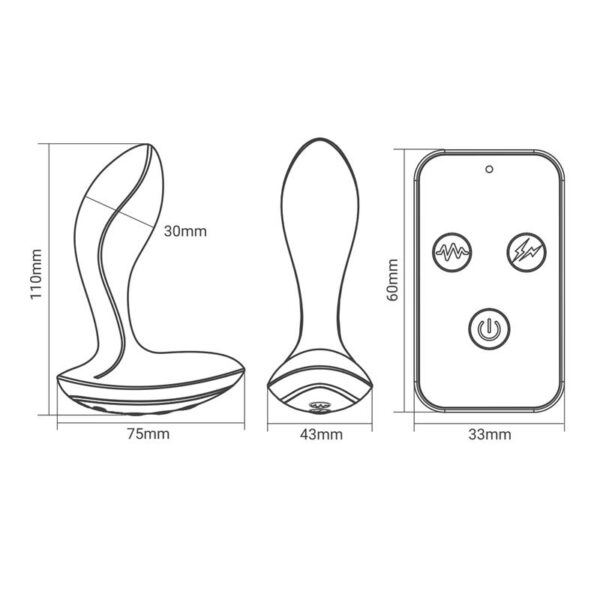 Prostate Massager with Electric Shock and Vibration and Remote Control - Image 5