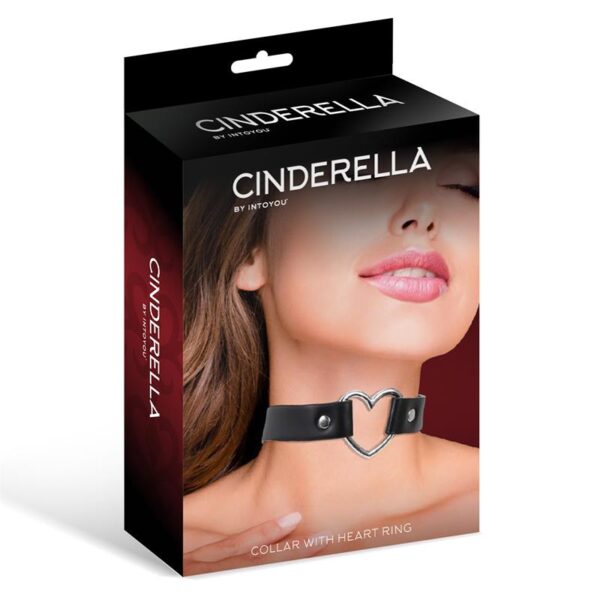 Collar with Heart Choker Stile Vegan Lether One Size - Image 2