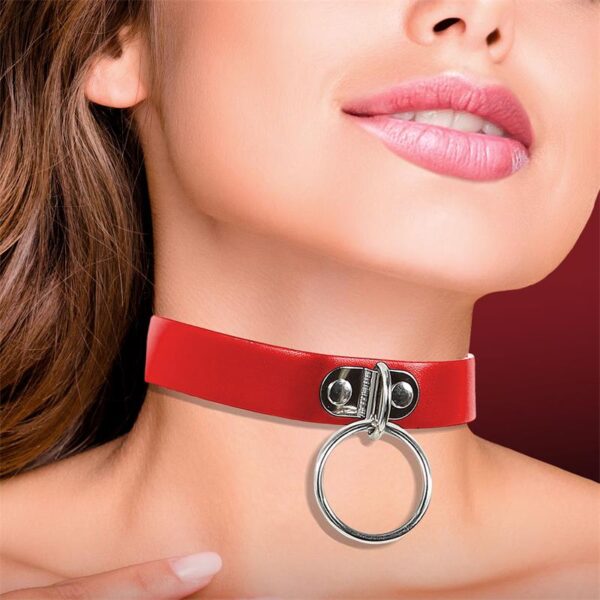 Collar with Ring Vegan Leather One Size - Image 2