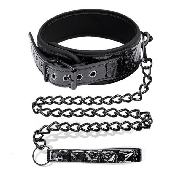 Collar with Leash Sapphire Vegan Leather - Image 2