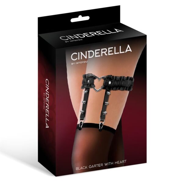 Garter with Heart and Ruffles Vegan Leather One Size - Image 2