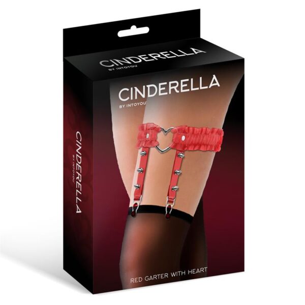 Garter with Heart and Ruffles Vegan Leather One Size - Image 2