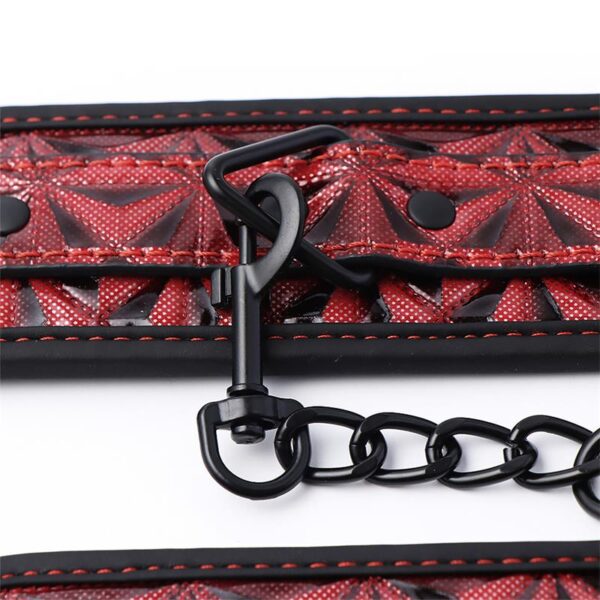 Adjustable Ankle Cuffs Diamond Vegan Leather - Image 4
