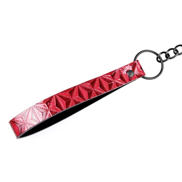 Adjustable Collar With Leash Diamond Vegan Leather - Image 5