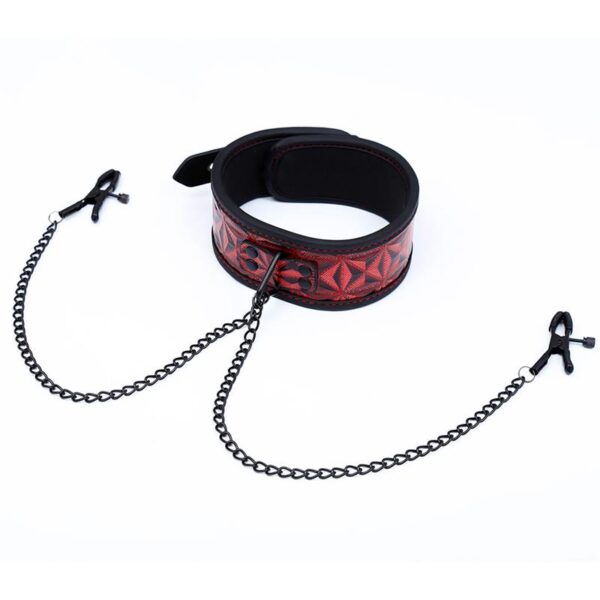 llar with Nipple Clamps Diamond Vegan Leather - Image 3