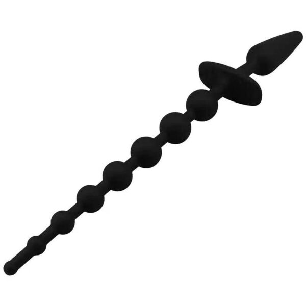 Butt Plug and Anal Chain Silicone Black - Image 4
