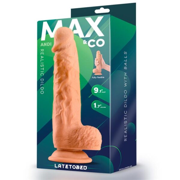 Andi Realistic Dildo with Testicles 9.1 Flesh - Image 4