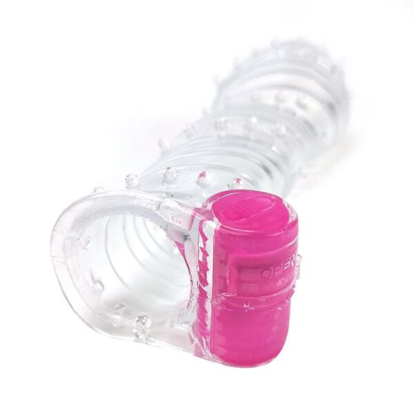 Textured Penis Sleeve with Vibration Bullet Clear - Image 5