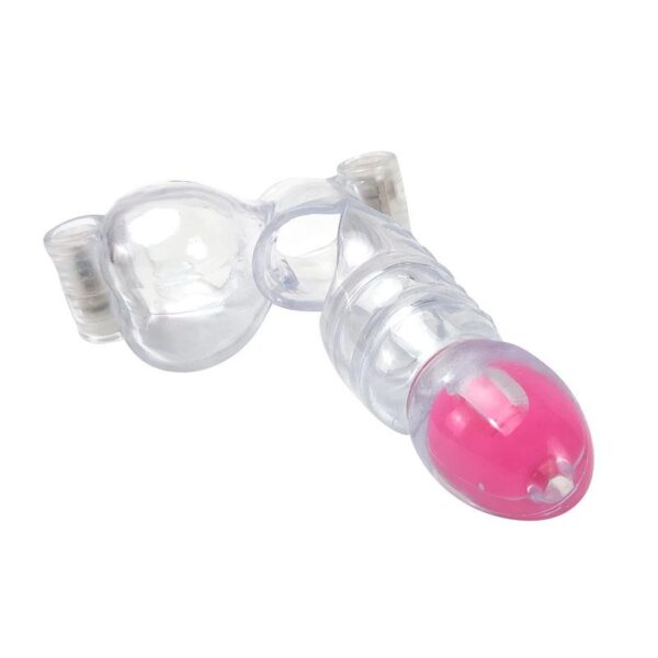 Vibrating Penis and Testicles Sleeve Clear - Image 3