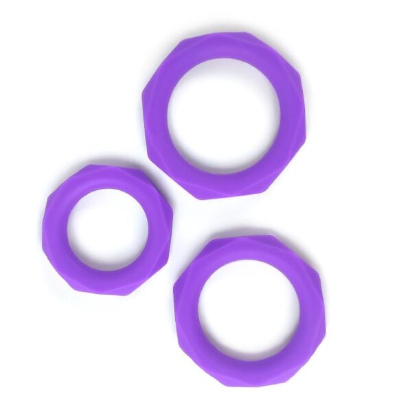 Set of 3 penis rings Silicone Purple - Image 3