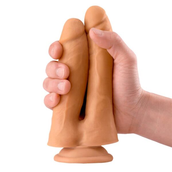 Twin Double Realistic Dildo 7.1 Flesh - Image 3