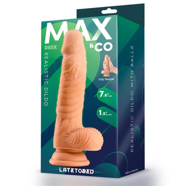 Deek Realistic Dildo with Testivles 7.6 Flesh - Image 4