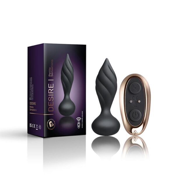 Butt Plug with Remote Control Petite Sensations Desire Black - Image 5