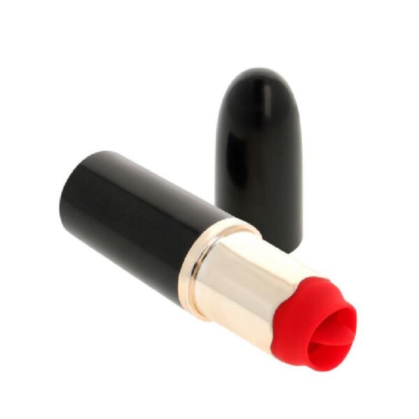 Lipstick Vibrator with Stimulating Tongue USB Black - Image 3